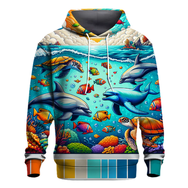 Playful Ocean Creatures Hoodie