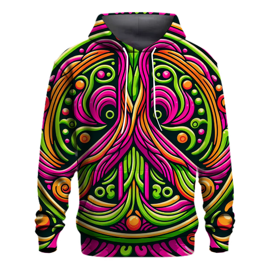 Groovy Peace Sign Swirls Hoodie