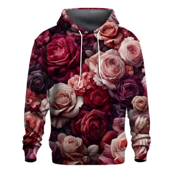 Crimson Rose Bloom Hoodie