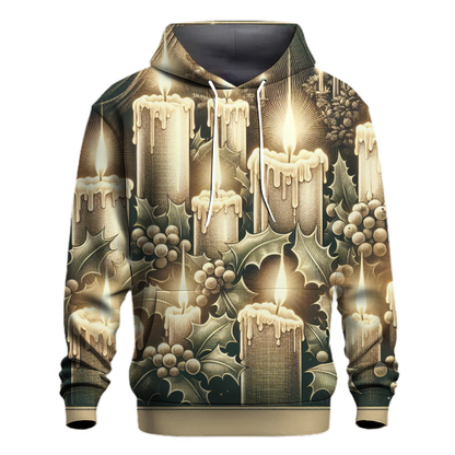 Elegant Christmas Candle Glow Hoodie