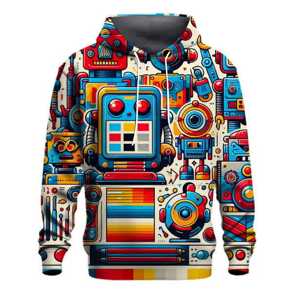 Electric Retro Robots Hoodie