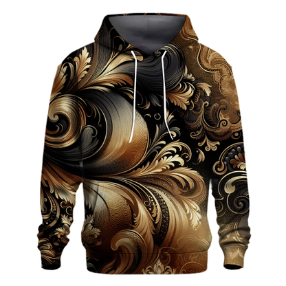 Glistening Gold Tie-dye Design Hoodie