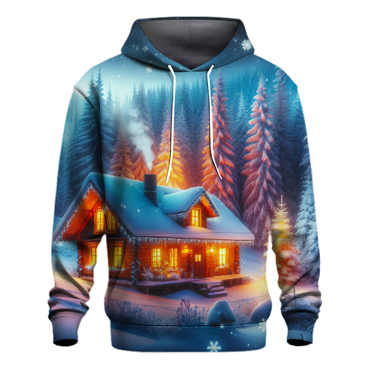 Snowy Winter Cabin Retreat Hoodie