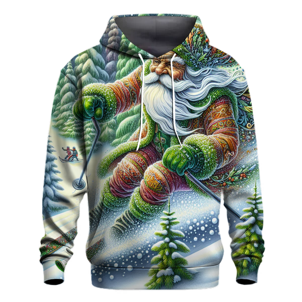 Skiing Santa in a Winter Wonderland Hoodie