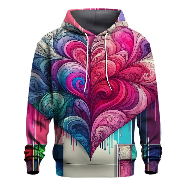 Charming Tie-Dye Heart Hoodie