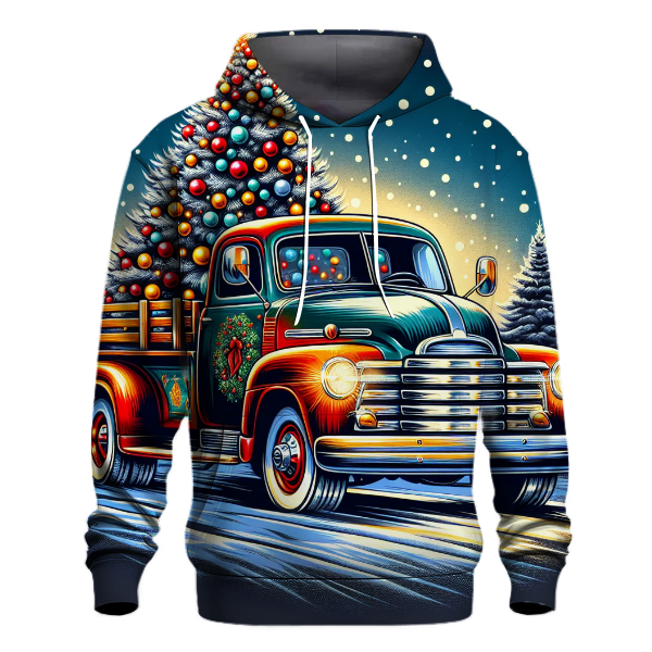 Vintage Christmas Truck Hoodie Heavyweight Hoodies