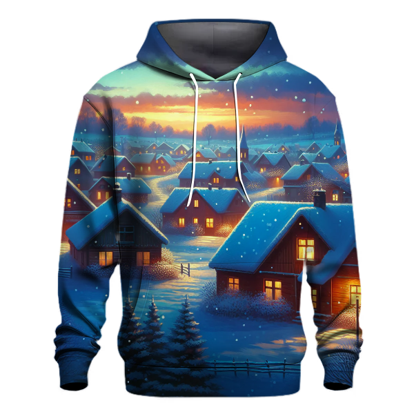 Winter Village at Twilight Hoodie