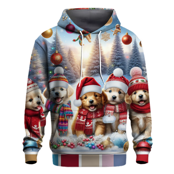 Jolly Christmas Pups Hoodie