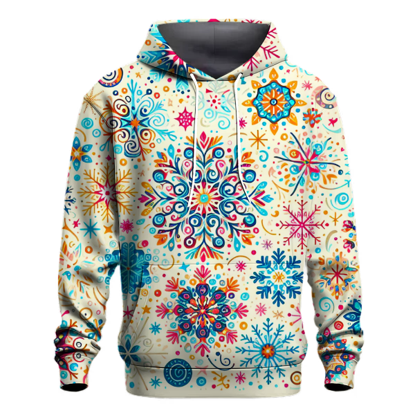 Festive Whimsical Snowflakes Hoodie