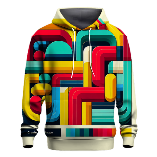 Colorful 70s Rainbow Blocks Hoodie