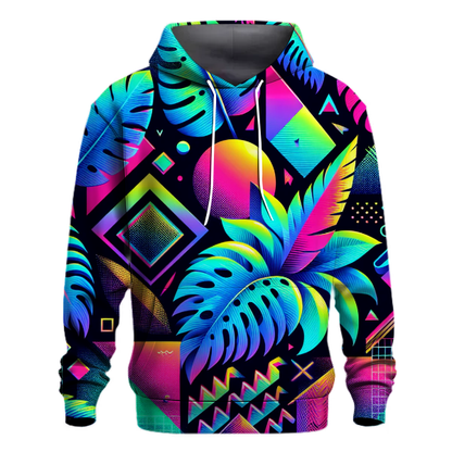 Retro Neon Jungle Design Hoodie Hoodies Fashion