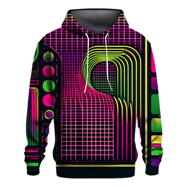 Funky Neon Grids Hoodie