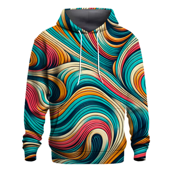 Lively Abstract Waves Hoodie