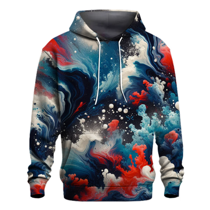 Cobalt Coral Waves Hoodie