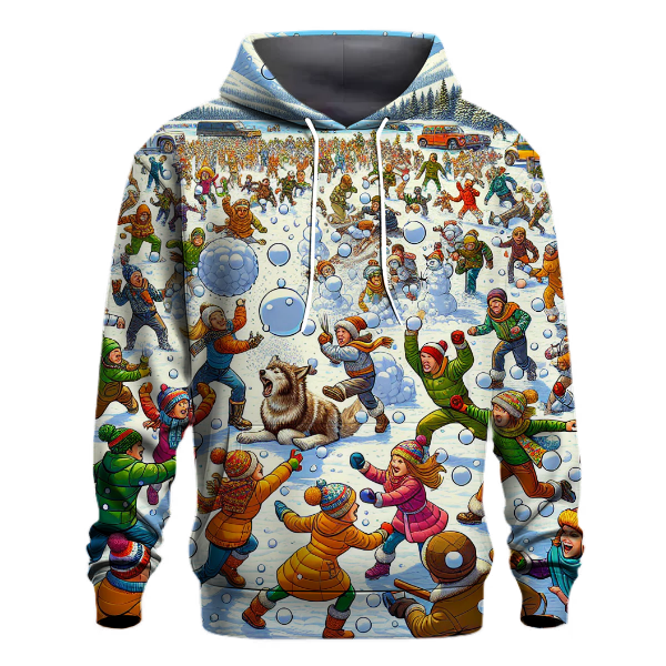 Playful Snowball Fight Fun Hoodie