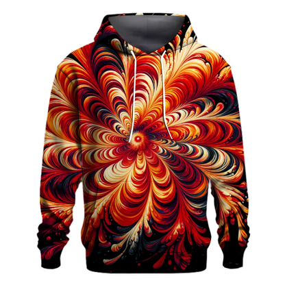 Crimson Flame Burst Hoodie