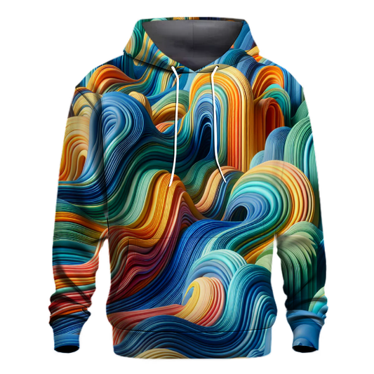 Abstract Colorful Waves Hoodie