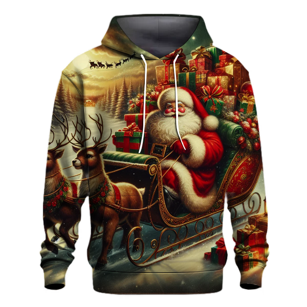 Vintage Santa Sleigh Ride Hoodie