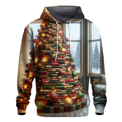 Christmas Tree of Books Hoodie