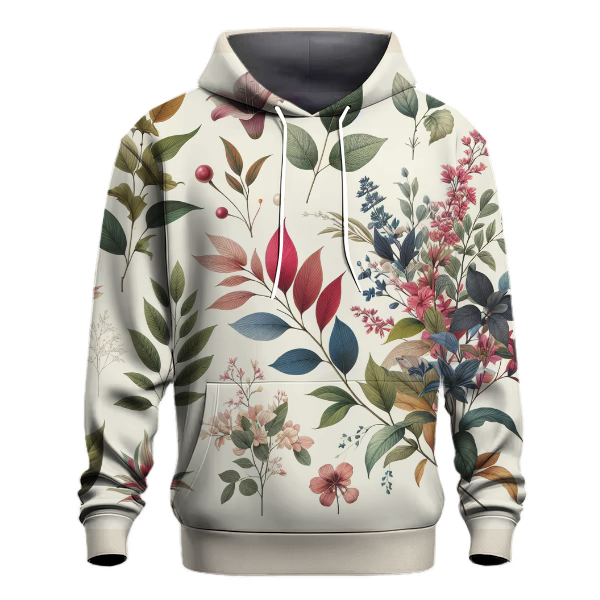 Chic Botanical Prints Hoodie