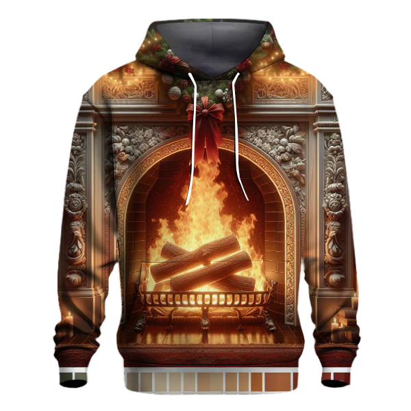 Yule Log Fireplace Fantasy Hoodie