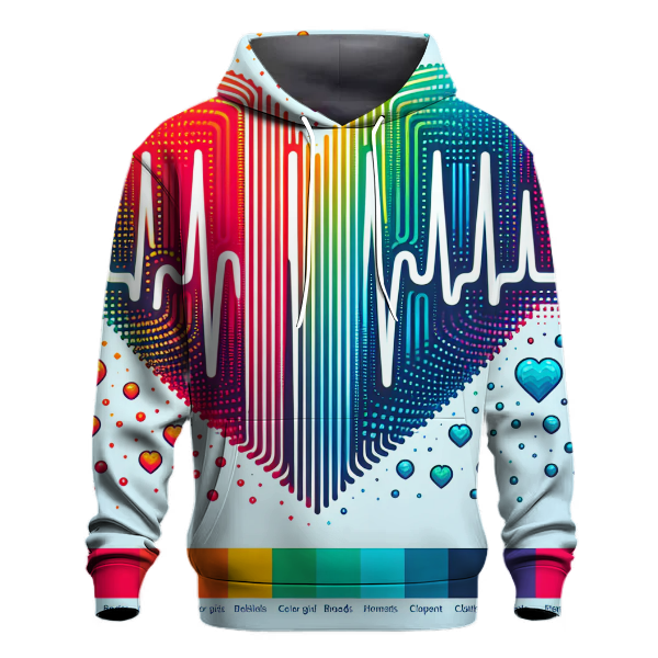 Vibrant Rainbow Heartbeat Hoodie