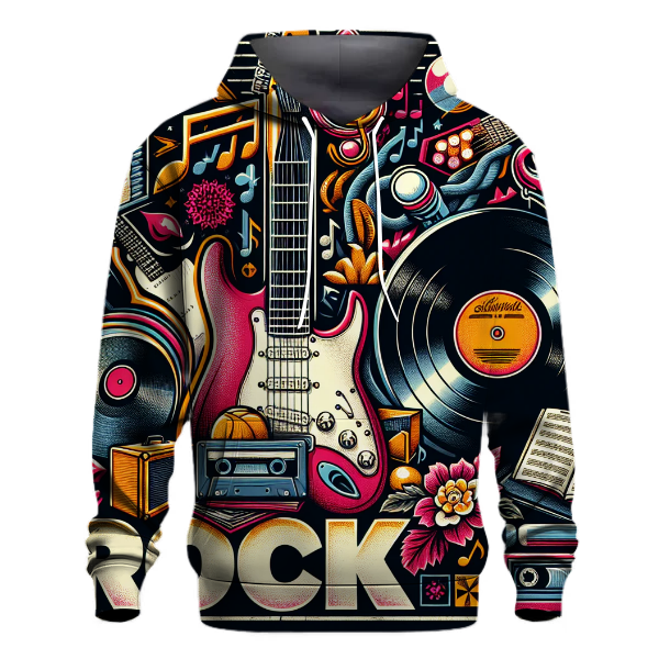 Classic Rock and Roll Symbols Hoodie