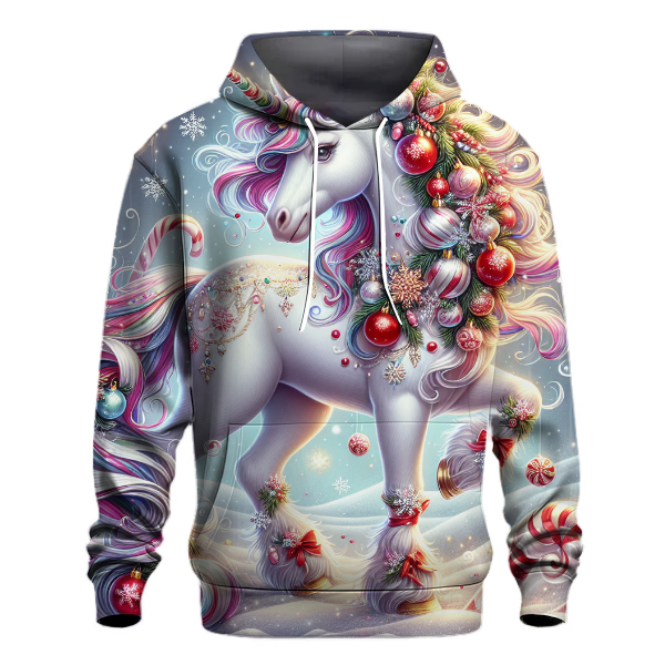 Whimsical Christmas Unicorn Hoodie