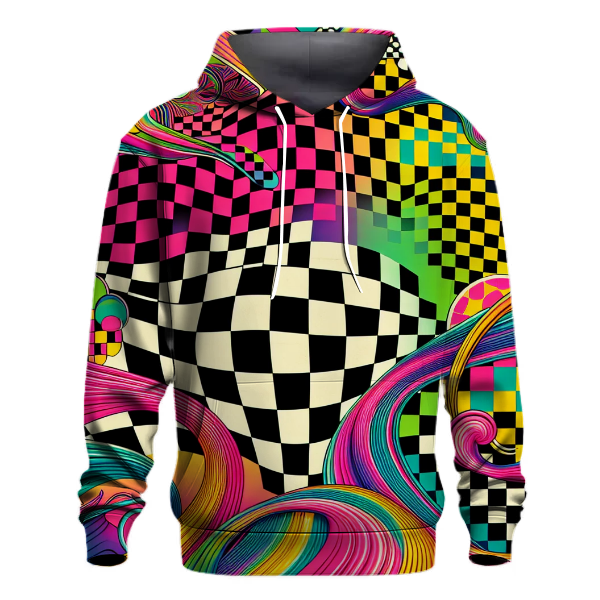 Neon Rainbow Checker Hoodie