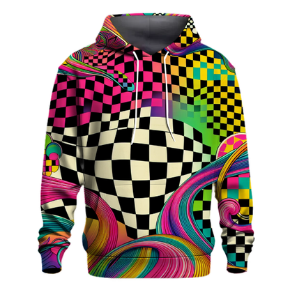 Neon Rainbow Checker Hoodie