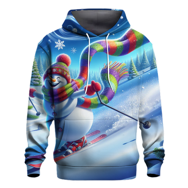 Skiing Snowman Adventure Hoodie