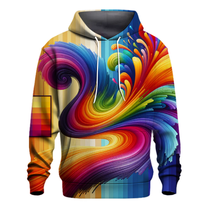 Vibrant Rainbow Burst Gradient Hoodie