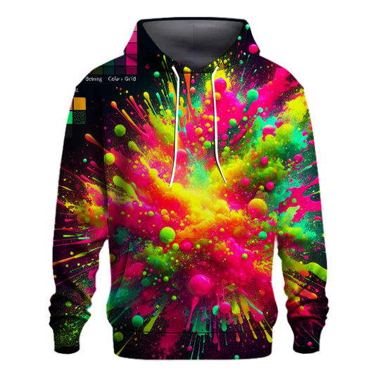 Neon Splatter Art Hoodie Printed Hoodies