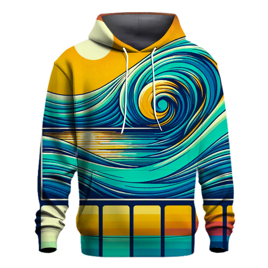 Retro Gradient Waves Hoodie