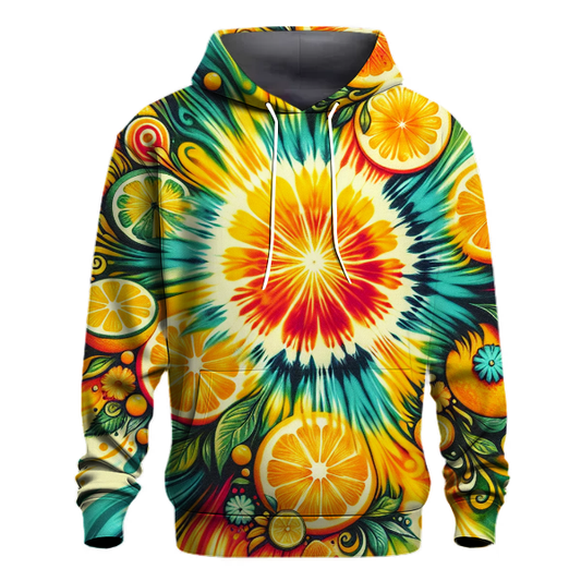 Electric Citrus Tie-dye Design Hoodie