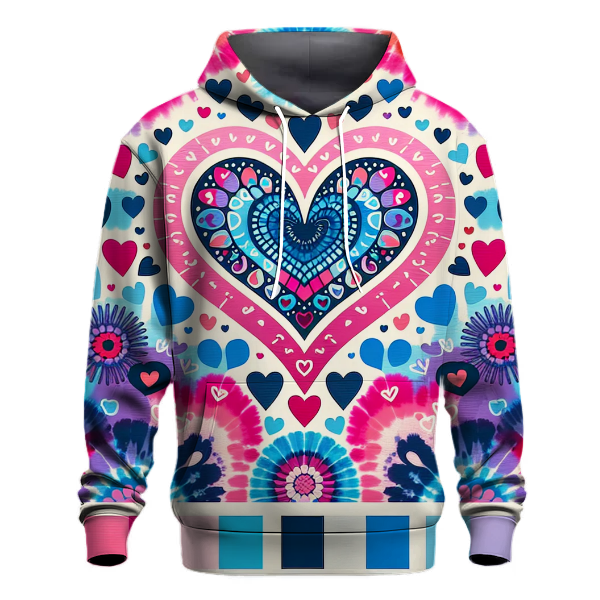 Chic Tie-dye Heart Hoodie Graphic Hoodies