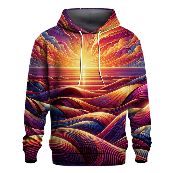 Digital Sunset Waves Hoodie