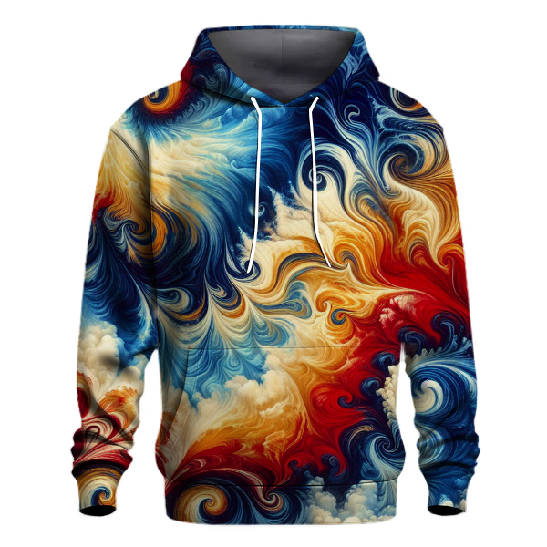 Fiery Ocean Waves Hoodie