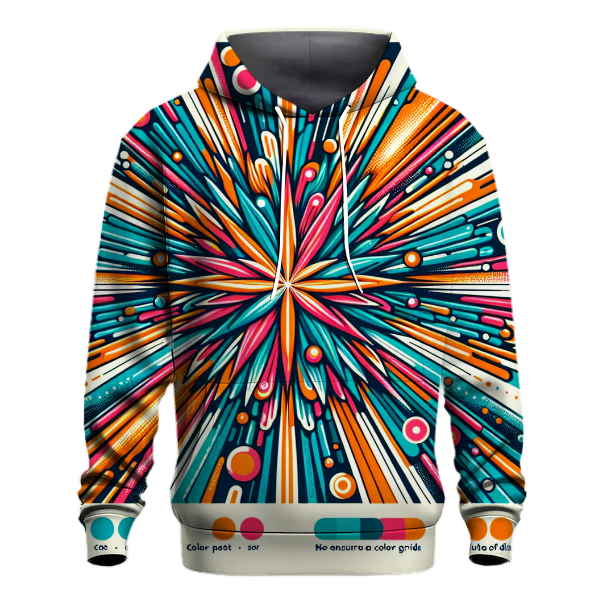 Retro Starburst Pattern Hoodie