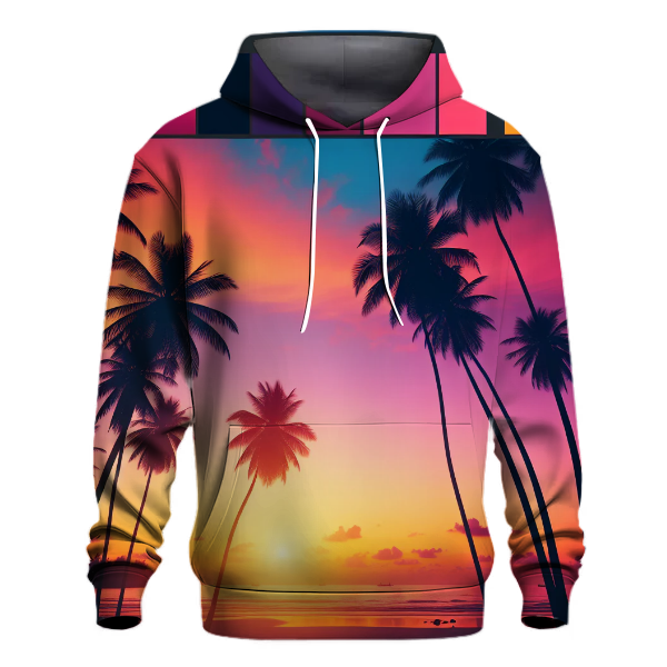 Sunset Palm Trees Hoodie