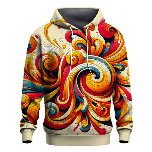 Vivid Retro Swirls Hoodie