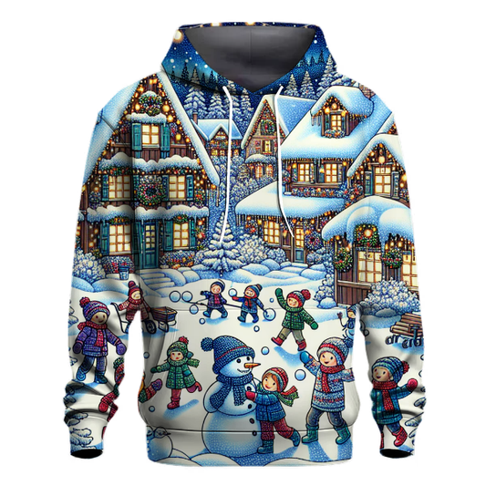 Jolly Snowy Village Scene Hoodie