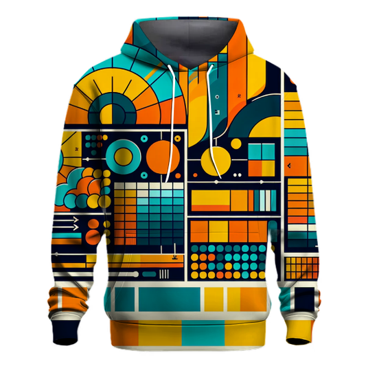 Retro Color Block Delight Hoodie Printed Hoodies