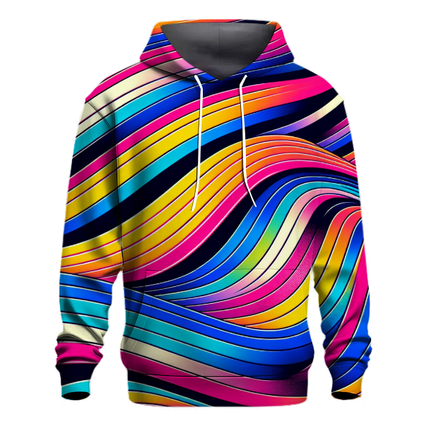 Neon Retro Stripes Hoodie