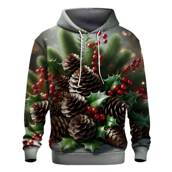 Pinecone and Holly Elegance Hoodie