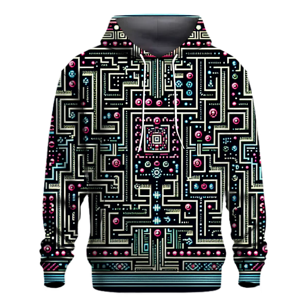 Retro Arcade Lines Design Hoodie Custom Hoodies