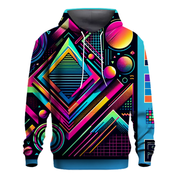 Geometric Neon Shapes Hoodie