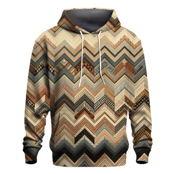 Zigzag Boho Escape Hoodie Zip-up Hoodies