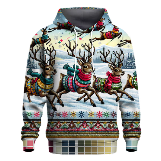 Cozy Reindeer Sleigh Ride Design Hoodie