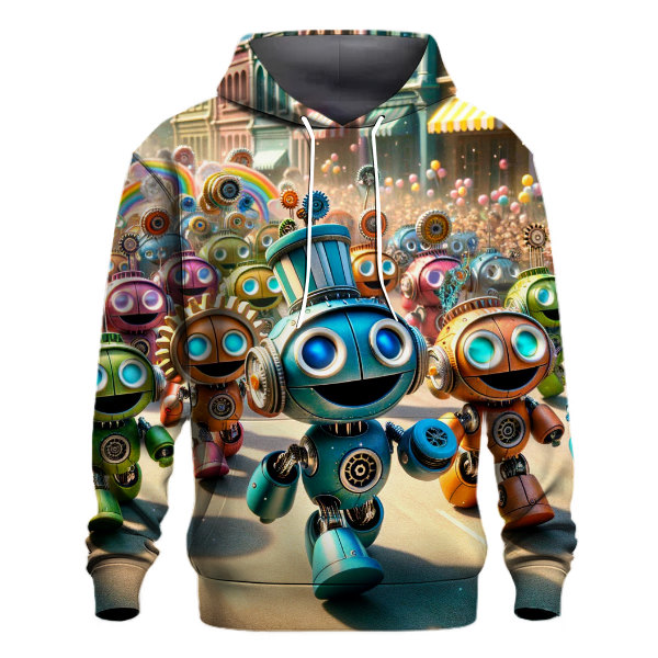 Playful Robot Parade Hoodie